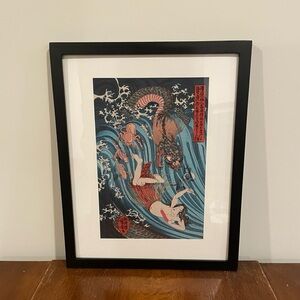 Pearl Diver Escapes Dragon King Japanese Print Kuniyoshi 12x15 Ukiyoe Wall Art